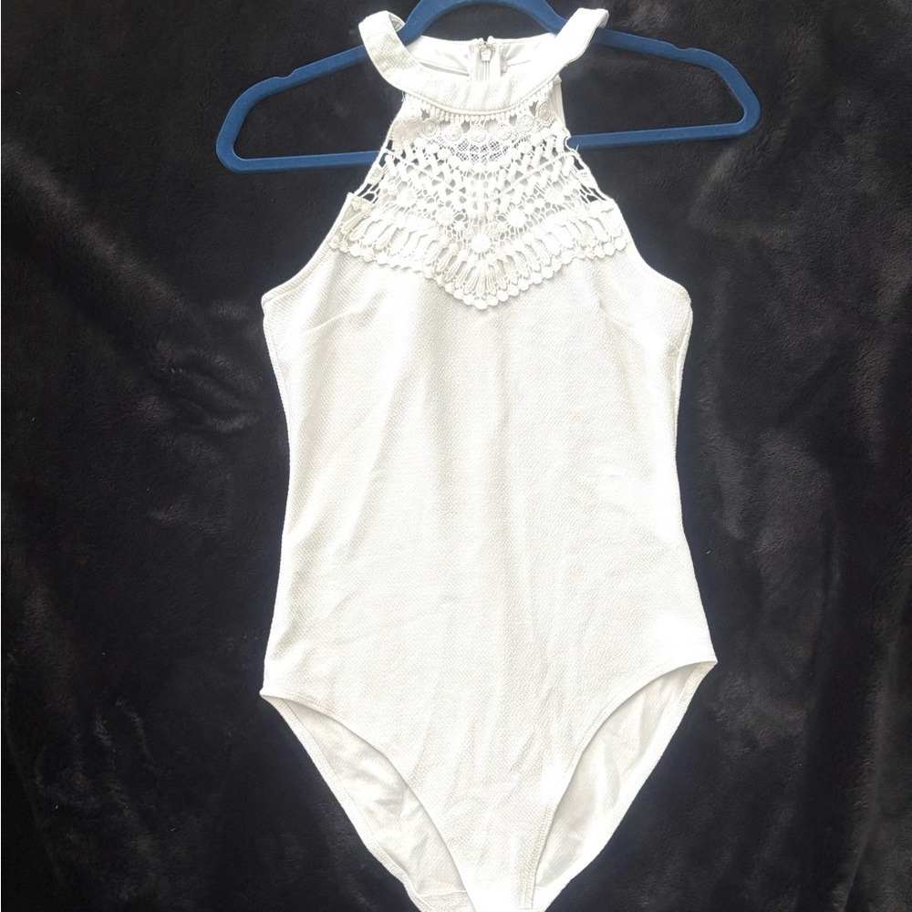 Marilyn Monroe White Lace Halter Bodysuit